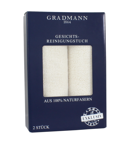 Gradmann 1864 Gesichts Reinigungstuch (2 Stück) 100 % Naturfaser